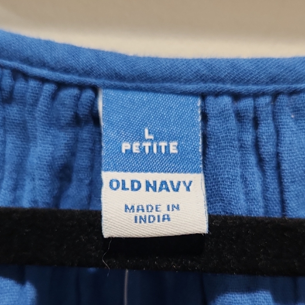 Old Navy Royal Blue Embroidered Short Sleeve Peasant Blouse - Picture 3 of 13